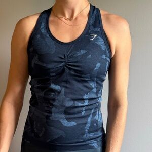 Gymshark Blue Camo Adapt Tank Top